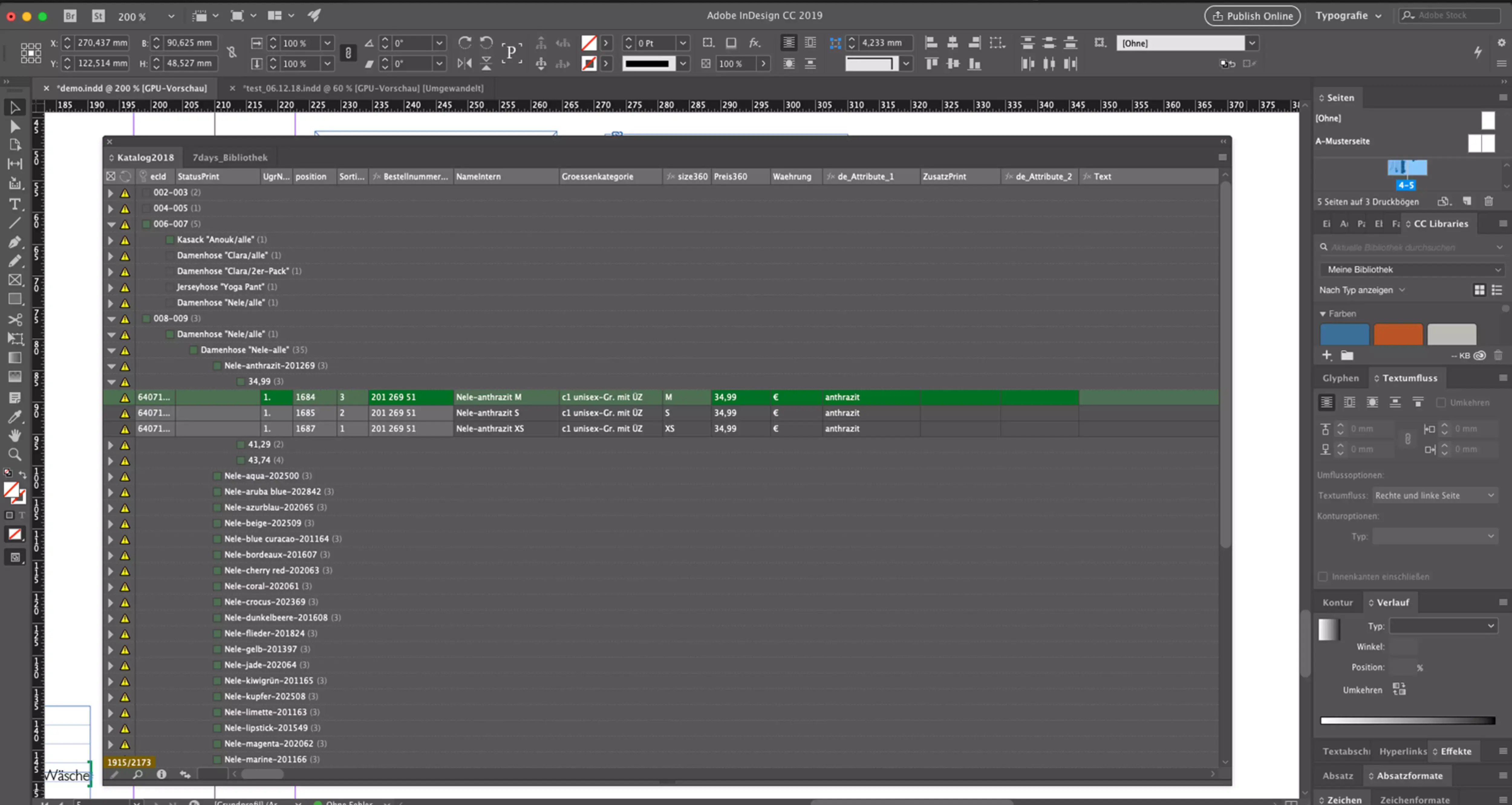 Screenshot der EasyCatalog-Oberfläche mit geöffnetem Dialogfenster zur Konfiguration von Datenquellen für eine Winterkatalog-XML-Datei